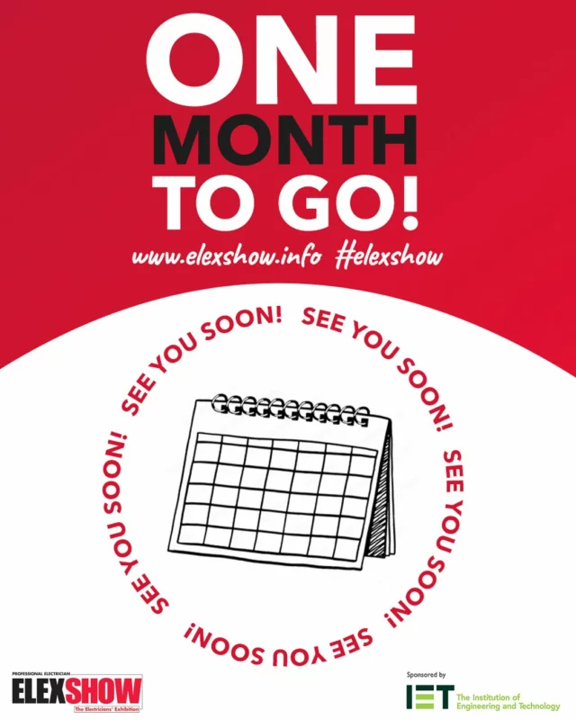 ⚡ Just ONE MONTH to go! ⚡
The countdown is on for ElexShow Coventry at the CBS Arena, 11th & 12th September!

Excitement’s building... We can’t wait to welcome you to two spark-tastic days of everything electrical. 🔧💡 #ElexShow

🎟️ Grab your FREE ticket via the link in our bio!
∙
∙
∙
#elexshow #coventry #tradeshow #onemonthtogo #cbsarena #electrical #electricians #electricalprofessionals #tradespeople #freeticket