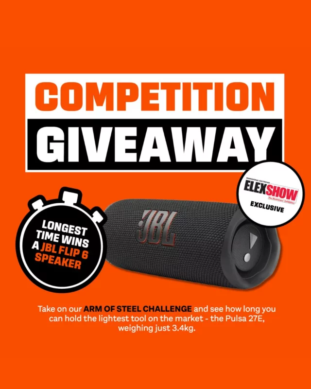 Take on the ARM OF STEEL CHALLENGE from SPIT and see how long you can hold the lightest tool on the market - the Pulsa 27E, weighing just 3.4kg - for your chance to WIN A JBLFLIP 6 SPEAKER at #ElexShow Coventry, 11th & 12th September 2025 📣❤️

With live demos, technical seminars PLUS the latest in tools and workwear... you don't want to miss out 📲 Grab your FREE ticket now via the link in our bio ⬆️⠀
∙⠀
∙⠀
∙⠀
#elexshow #tradeshow #exhibitors #electricians #sparky #electricalprofessionals #coventry #cbsarena #freeticket #livedemos #workwear #tools #seminars